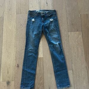 Distressed Blue Jeans